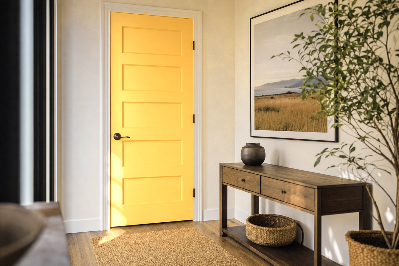 Golden Plumeria by Sherwin-Williams on interior-doors