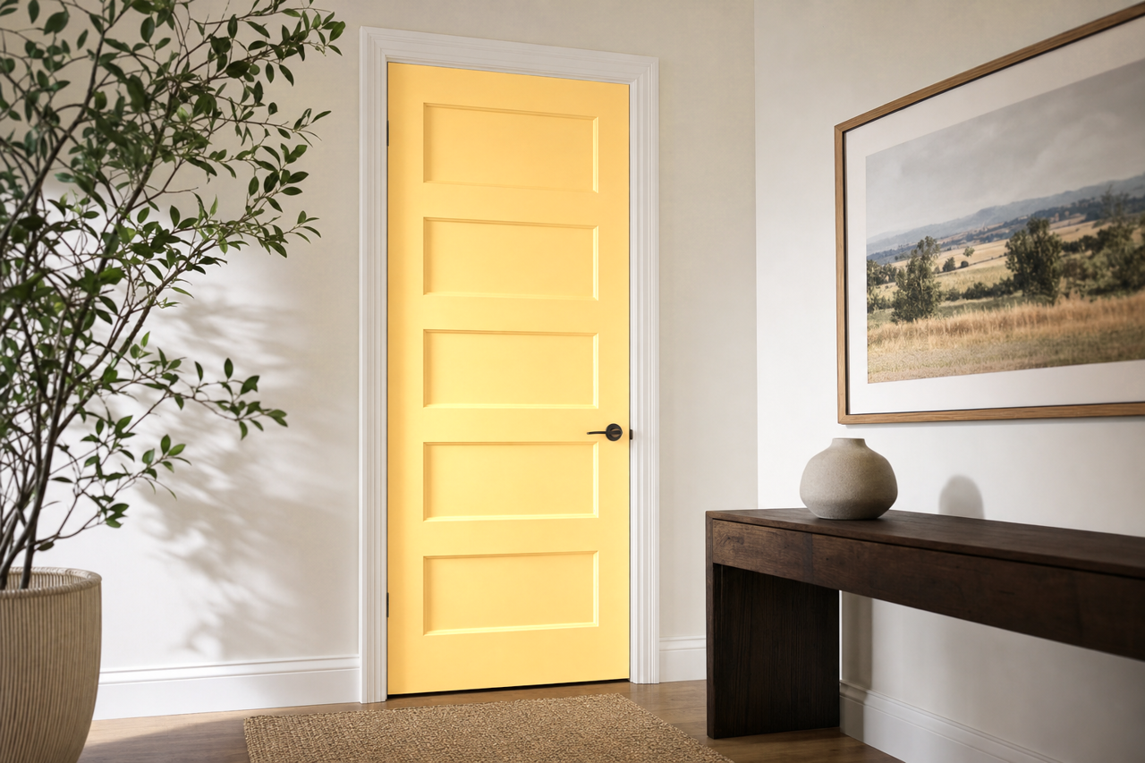 Naples Yellow by Sherwin-Williams on interior-doors