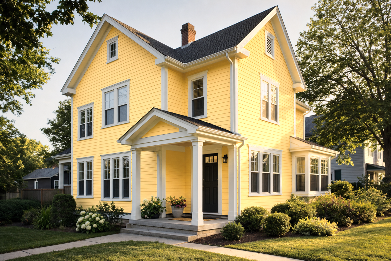 Yellow Bird by Sherwin-Williams on exterior