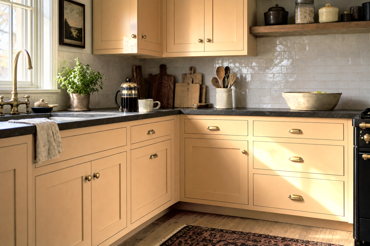 Dakota Wheat by Sherwin-Williams on cabinets