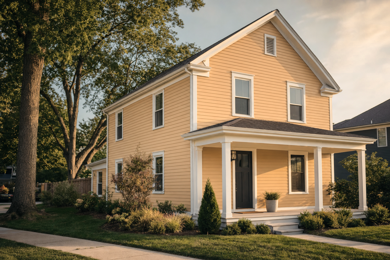 Vintage Gold by Sherwin-Williams on exterior