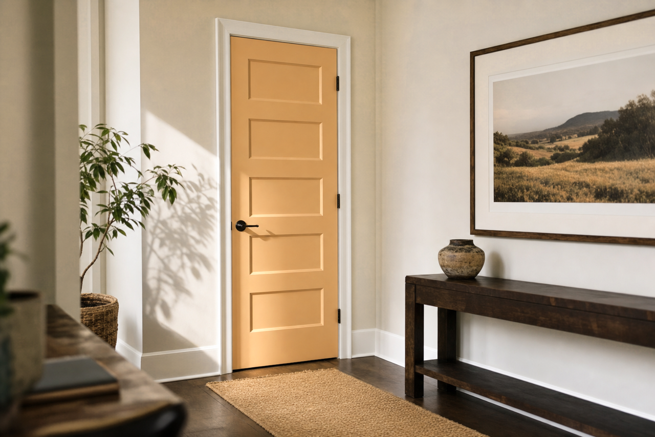 Vintage Gold by Sherwin-Williams on interior-doors