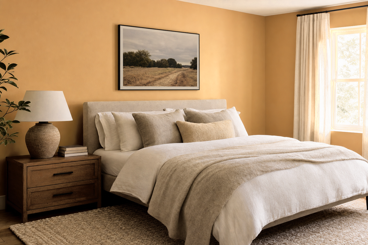 Vintage Gold by Sherwin-Williams on interiors