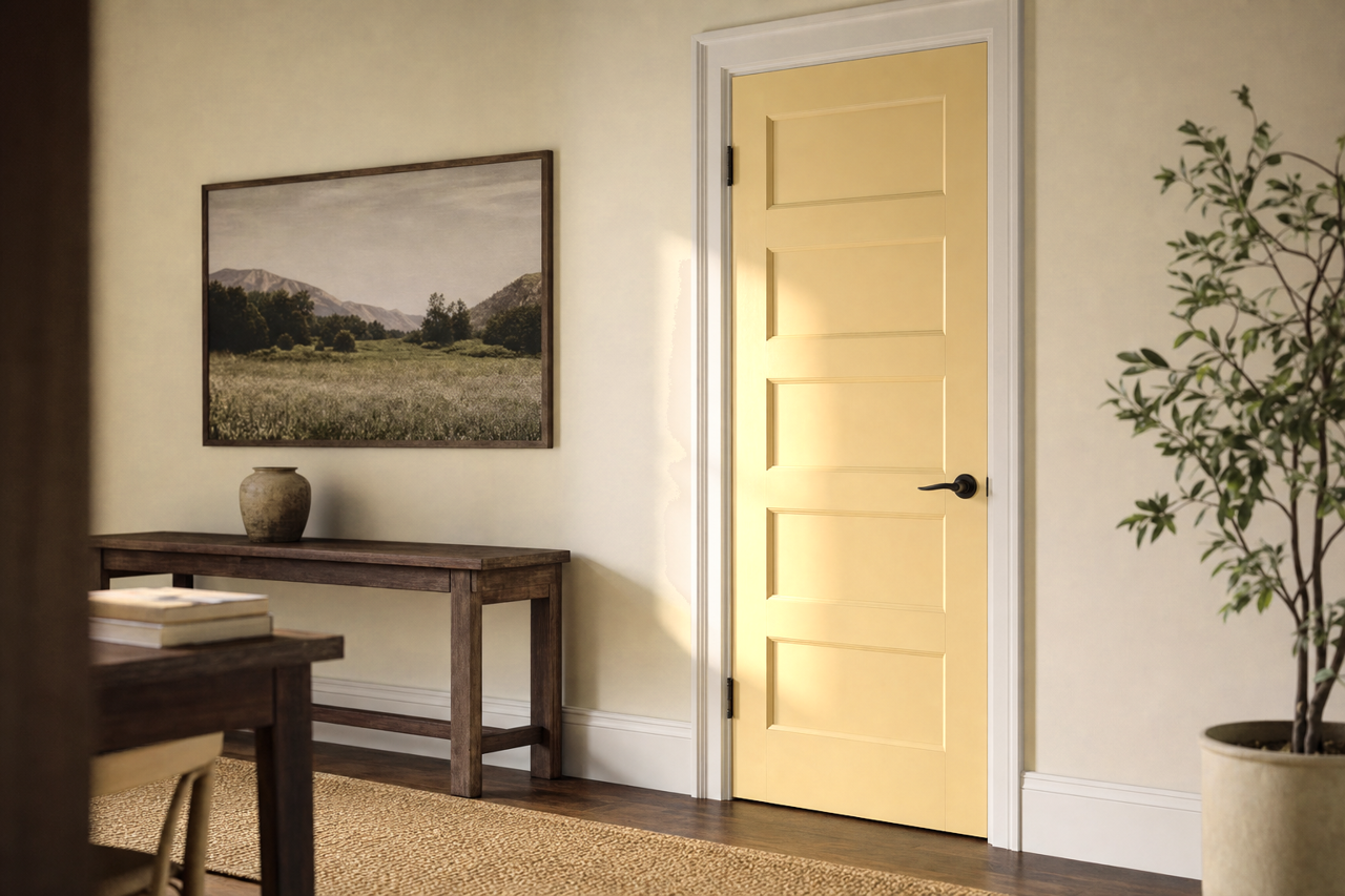 Pale Moss by Sherwin-Williams on interior-doors