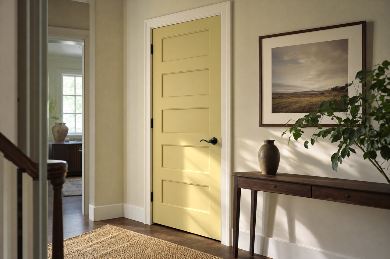 Cool Avocado by Sherwin-Williams on interior-doors