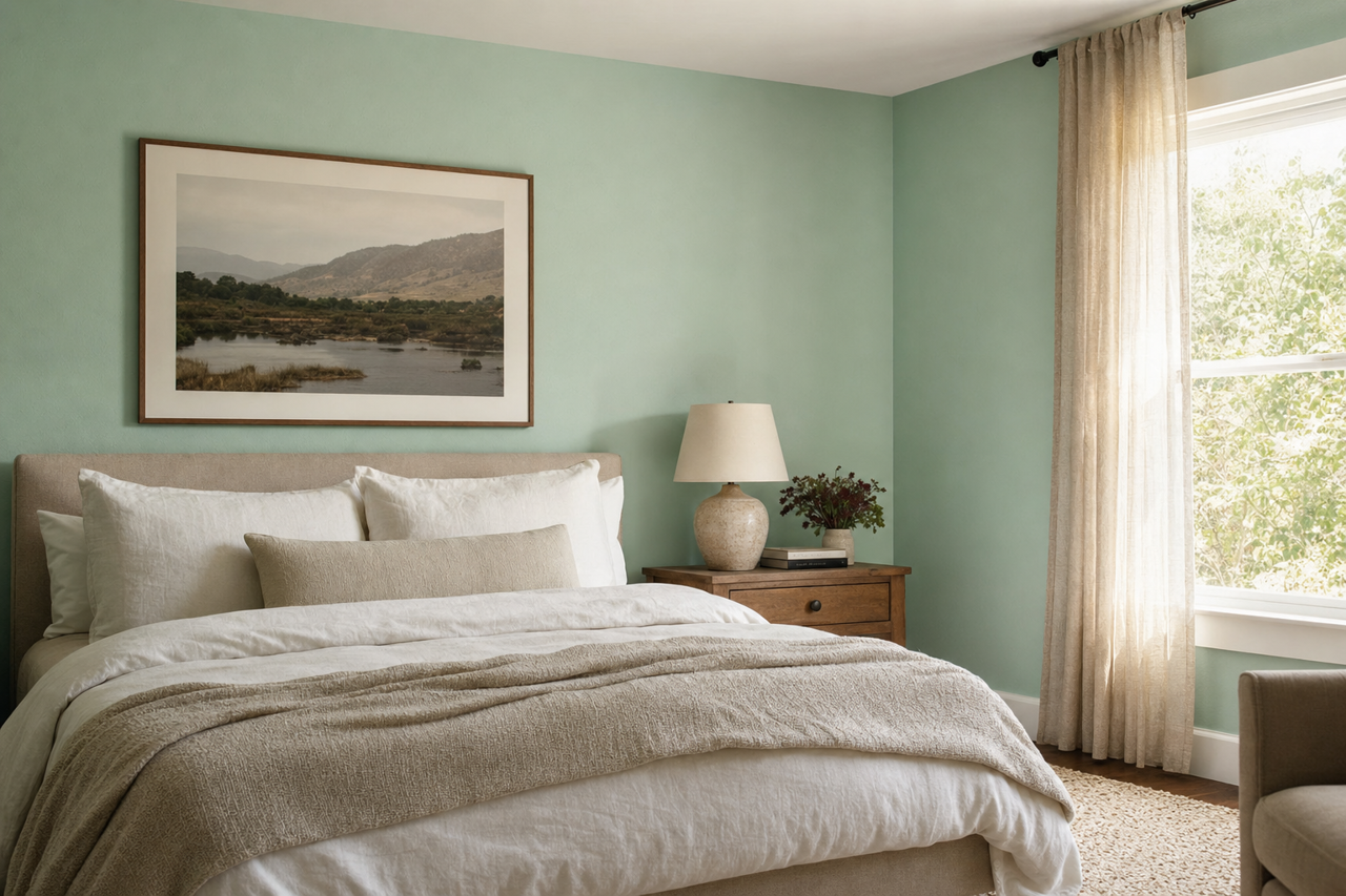Retro Mint by Sherwin-Williams on interiors
