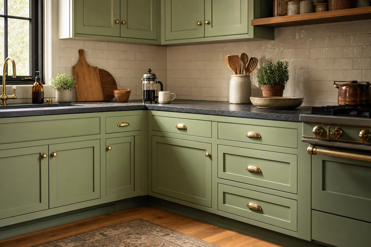 Broccoflower by Sherwin-Williams on cabinets
