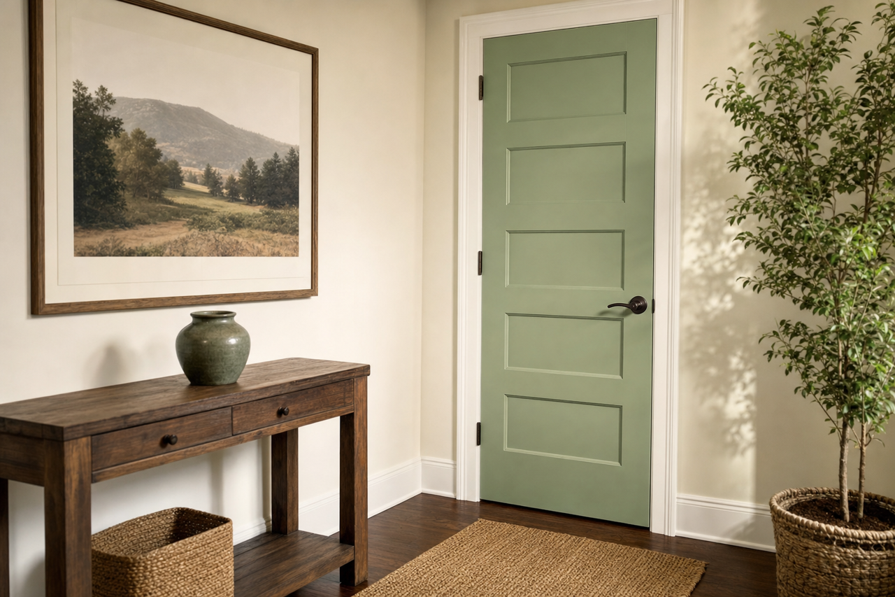 Broccoflower by Sherwin-Williams on interior-doors