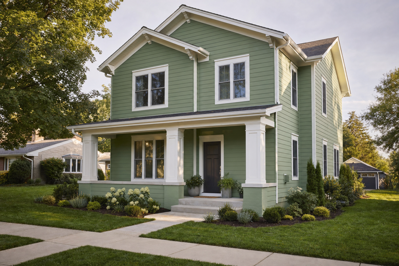 Reseda Green by Sherwin-Williams on exterior