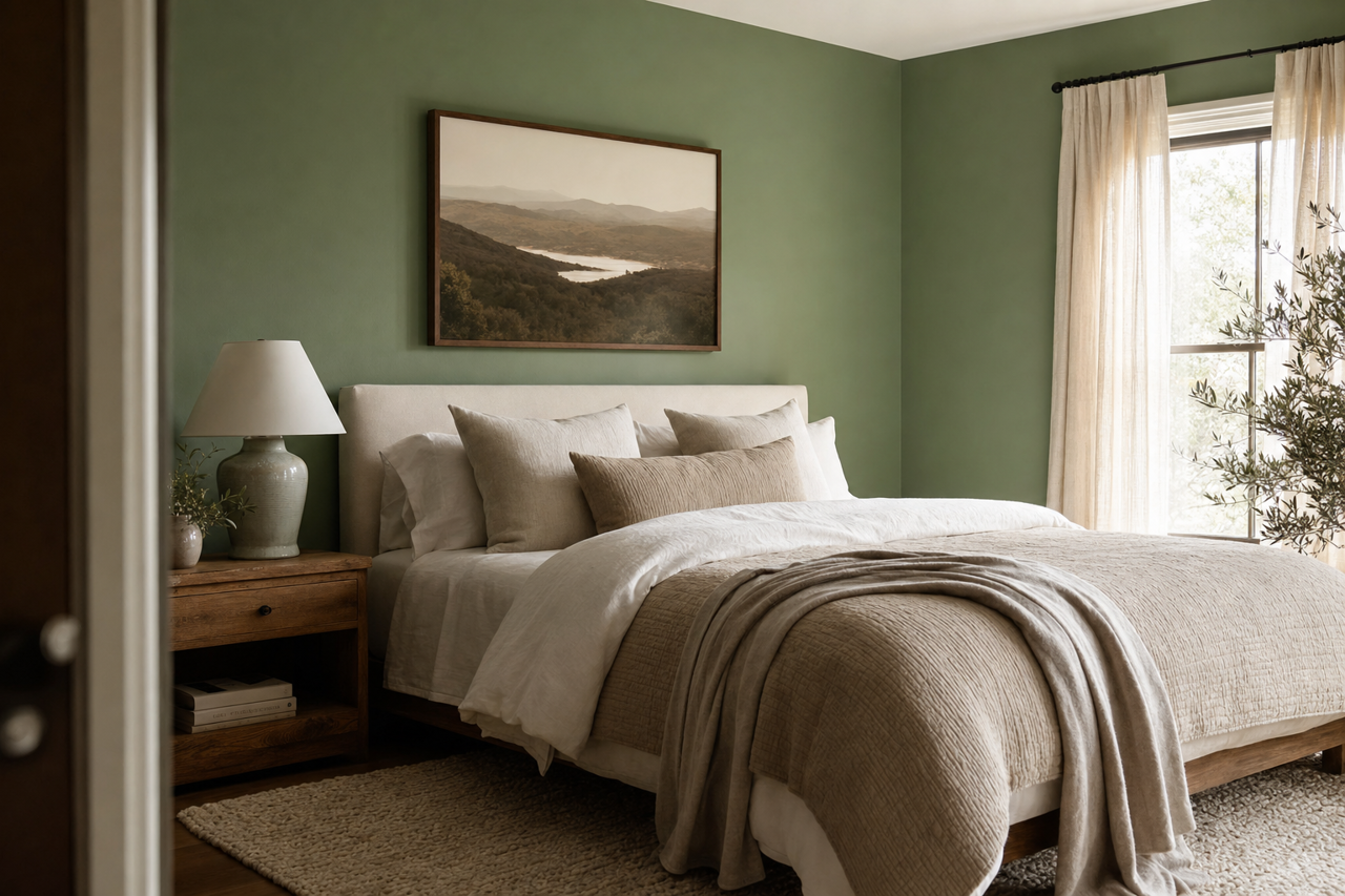 Reseda Green by Sherwin-Williams on interiors