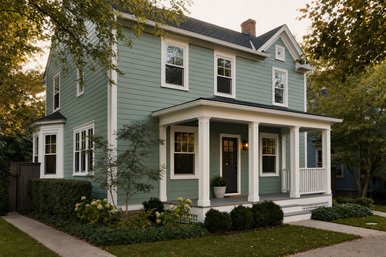 Parisian Patina by Sherwin-Williams on exterior