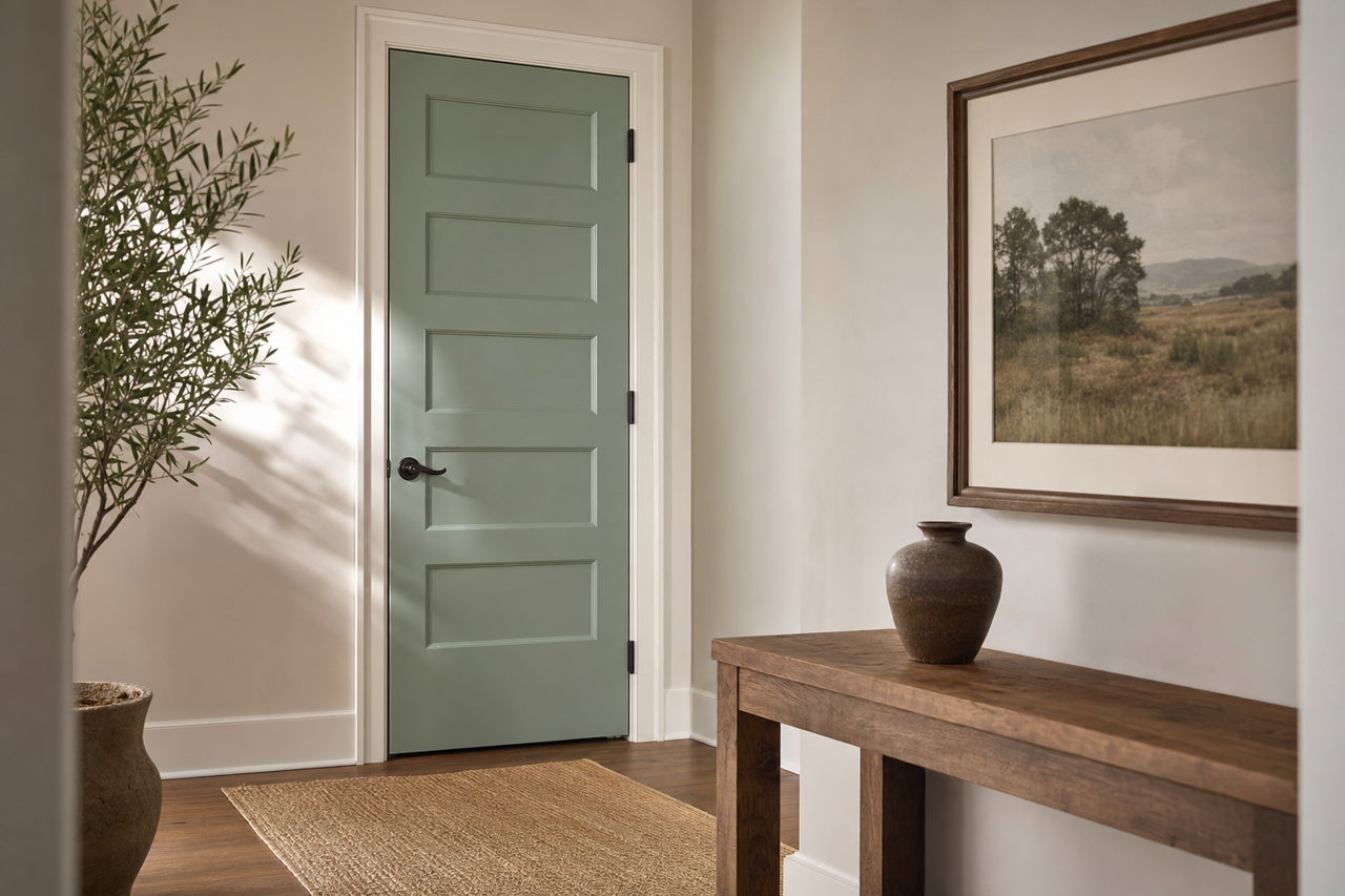 Parisian Patina by Sherwin-Williams on interior-doors