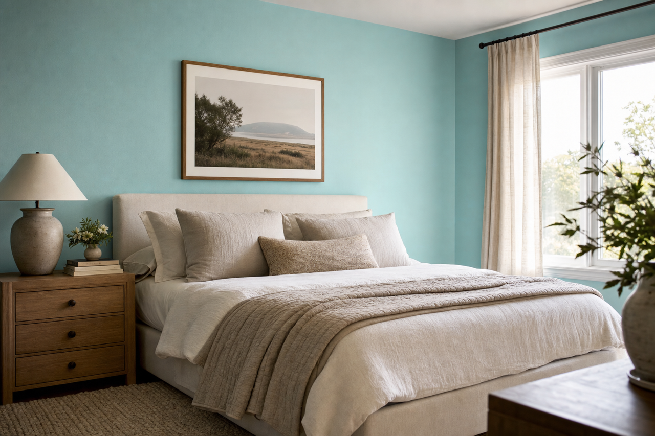 Gentle Aquamarine by Sherwin-Williams on interiors
