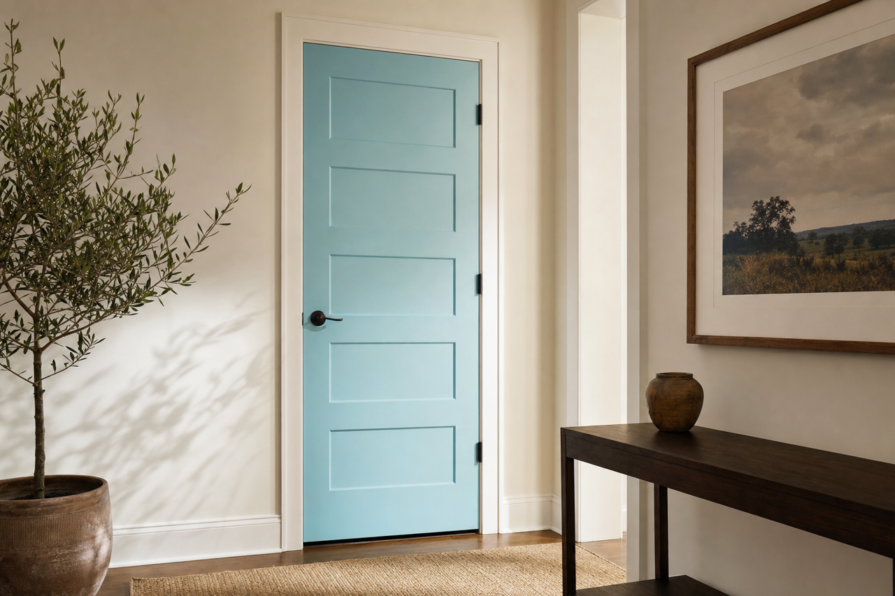 After the Rain by Sherwin-Williams on interior-doors