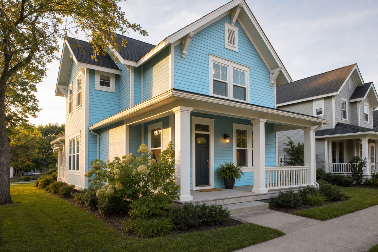 Sky Fall by Sherwin-Williams on exterior