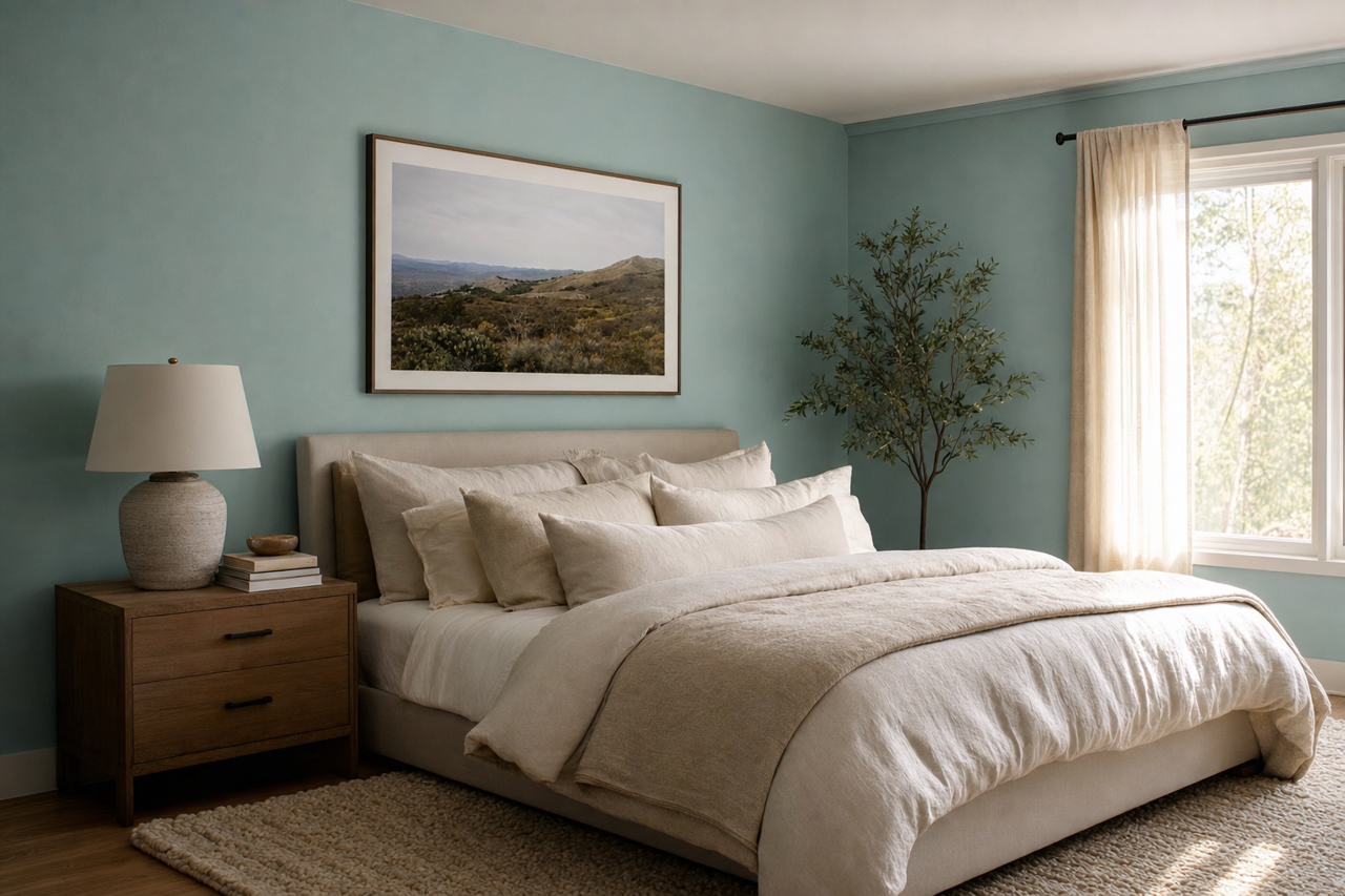 Blithe Blue by Sherwin-Williams on interiors