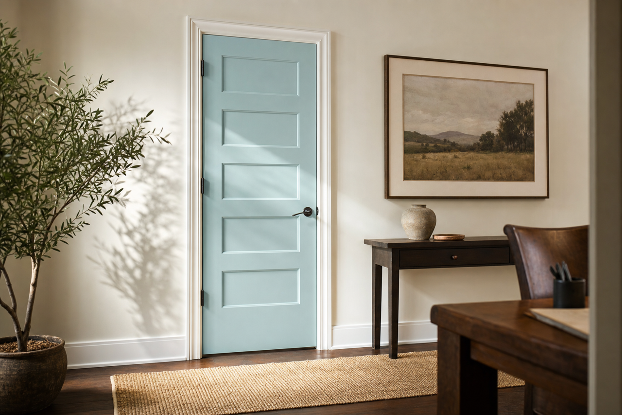 Agua Fría by Sherwin-Williams on interior-doors