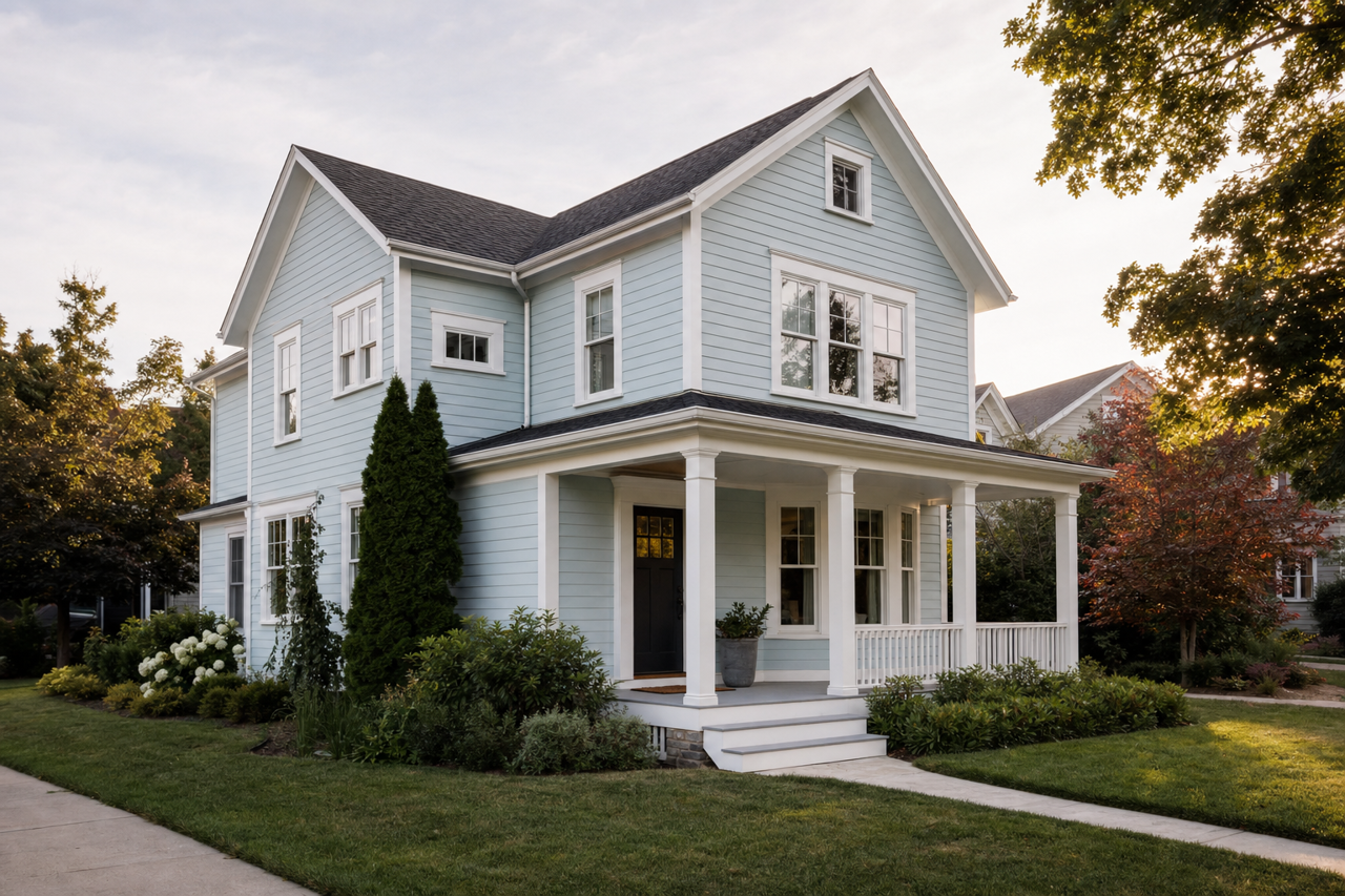 Little Boy Blu by Sherwin-Williams on exterior