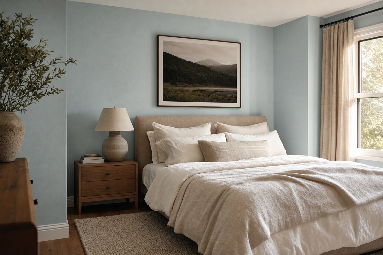 Little Boy Blu by Sherwin-Williams on interiors