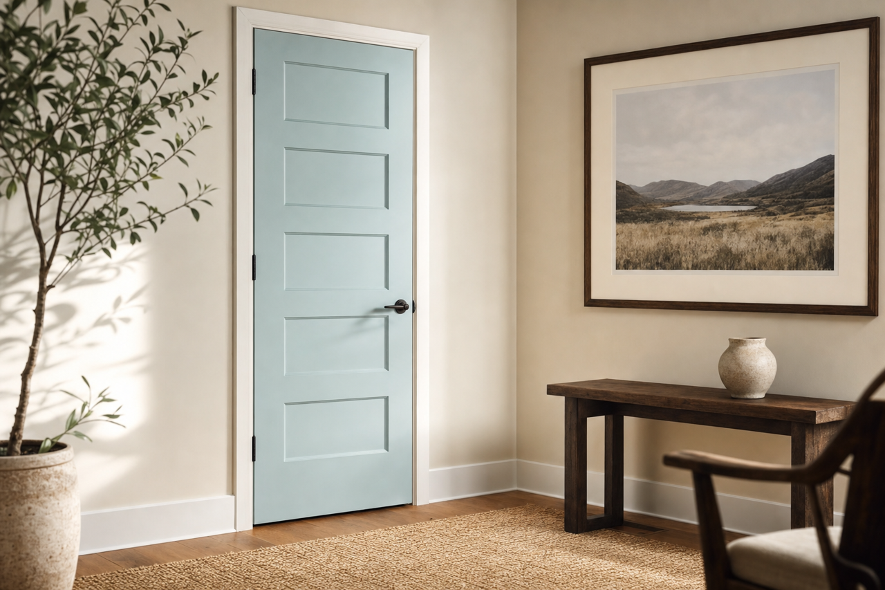 Billowy Breeze by Sherwin-Williams on interior-doors