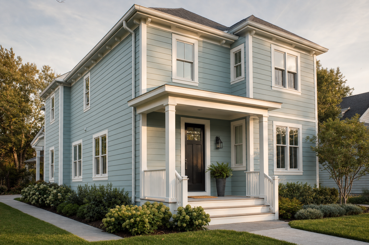 French Moire by Sherwin-Williams on exterior