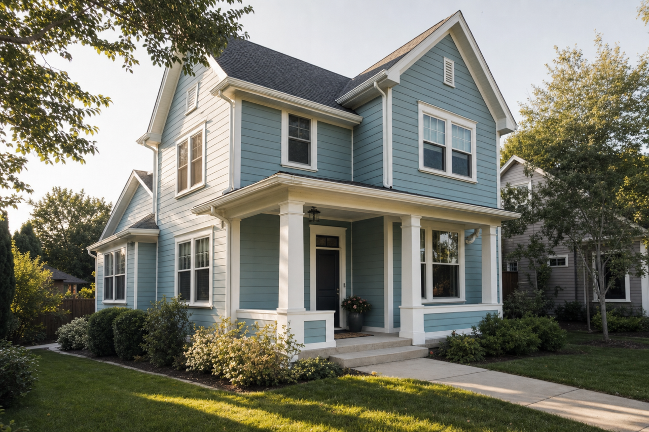 Aquitaine by Sherwin-Williams on exterior