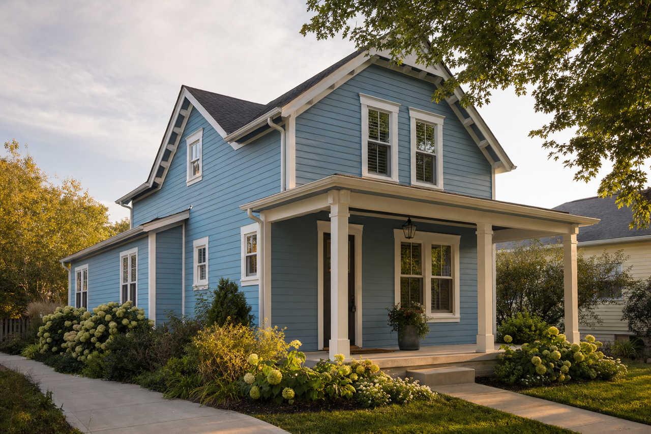 Bluebird Feather by Sherwin-Williams on exterior