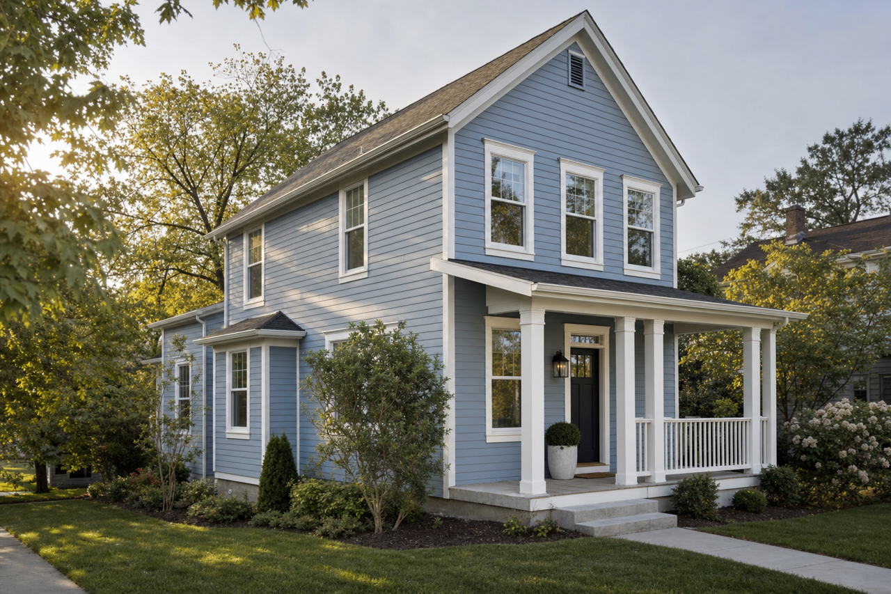 Bluesy Note by Sherwin-Williams on exterior