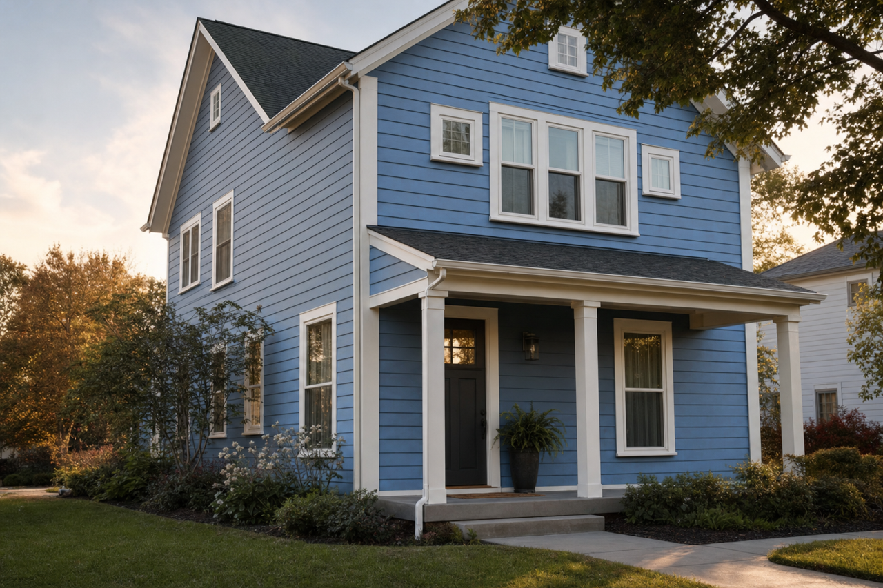 Perfect Periwinkle by Sherwin-Williams on exterior