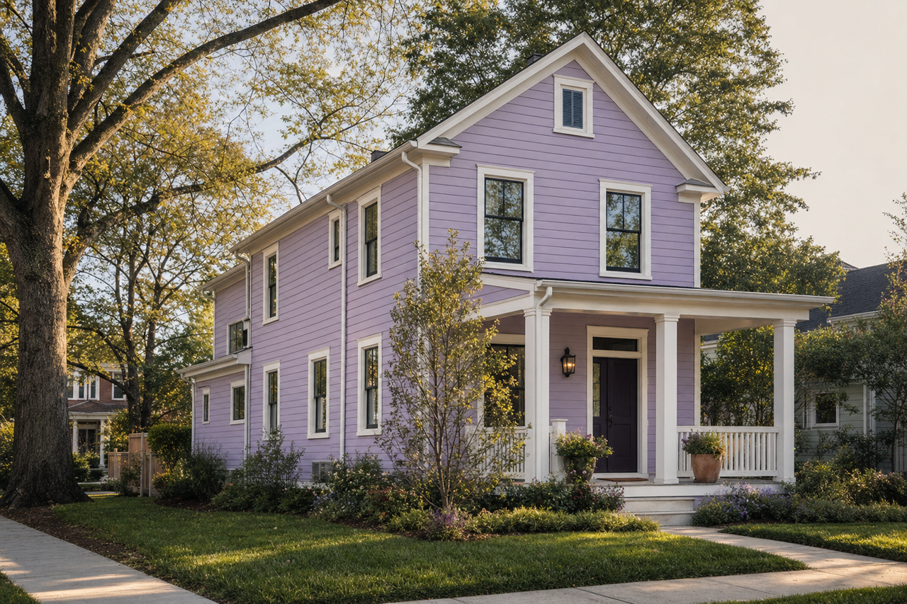 Berry Frappé by Sherwin-Williams on exterior