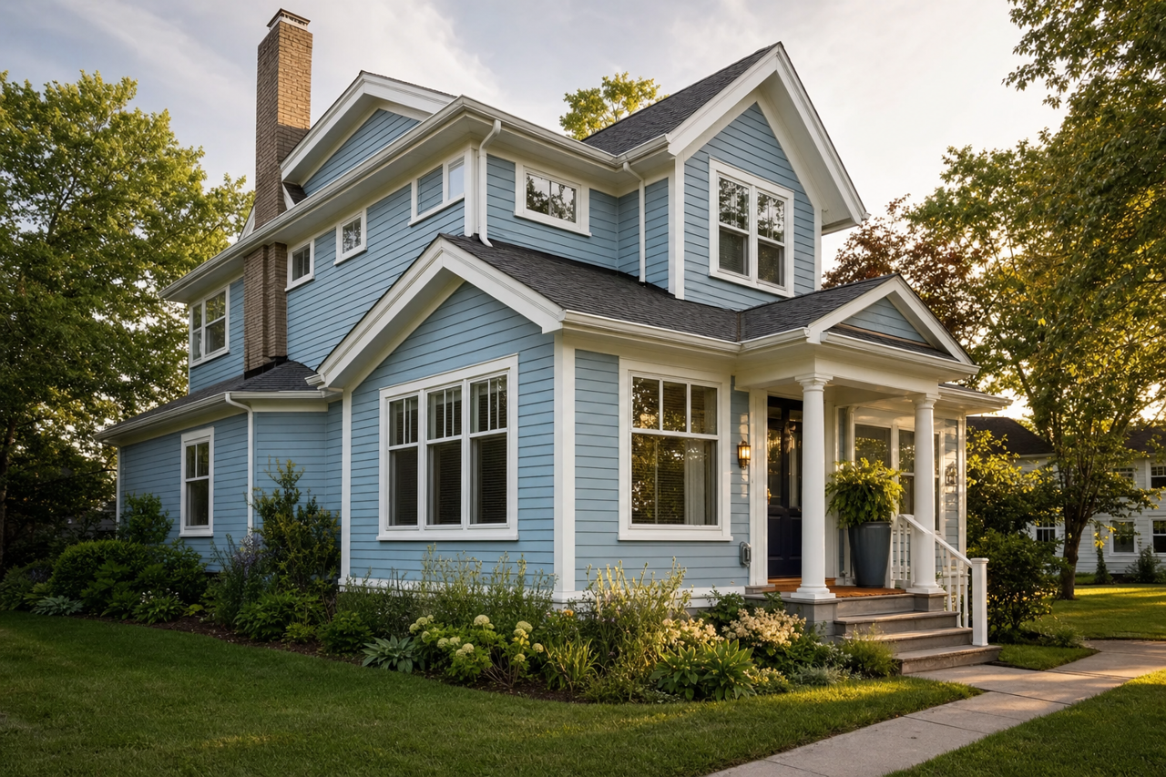 Baby Blue Eyes by Sherwin-Williams on exterior
