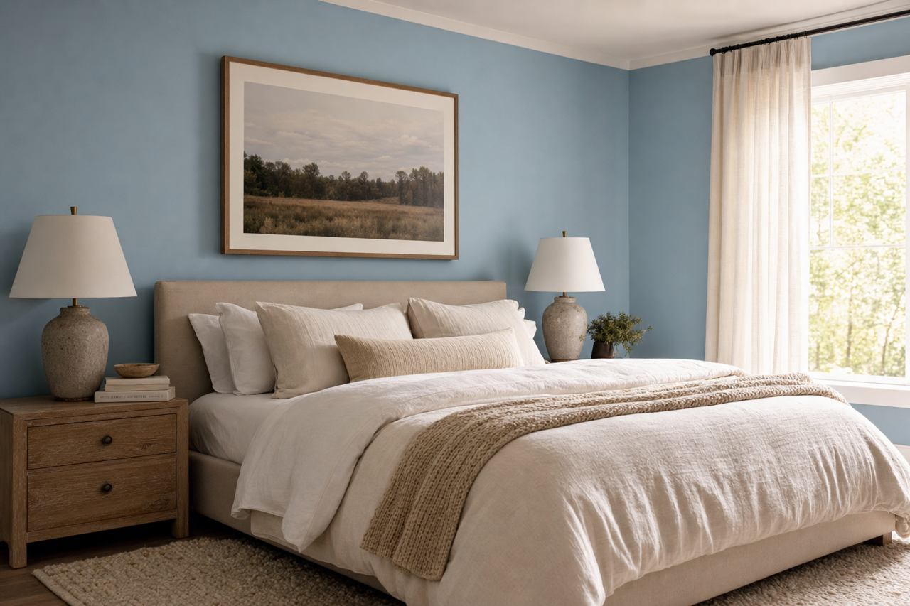 Baby Blue Eyes by Sherwin-Williams on interiors