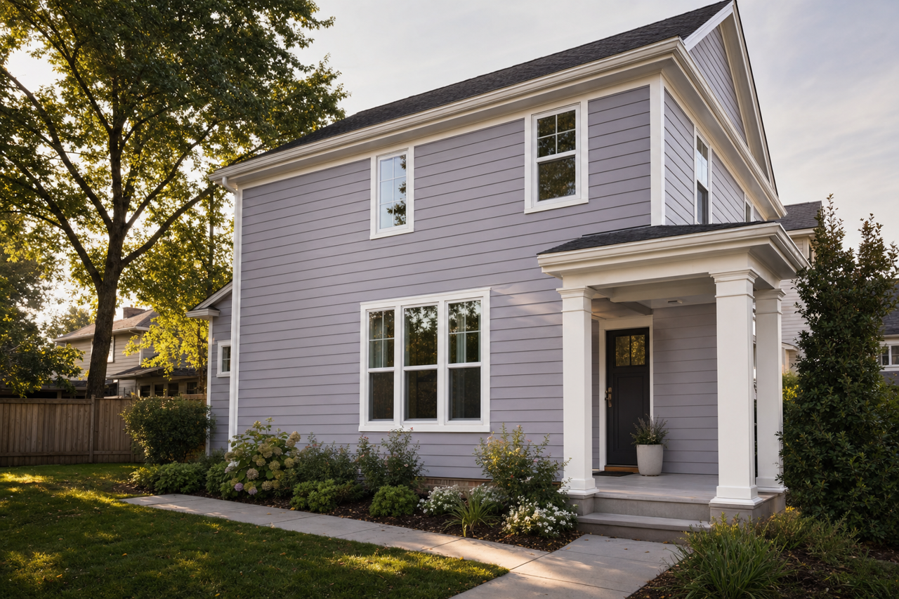Gentle Grape by Sherwin-Williams on exterior