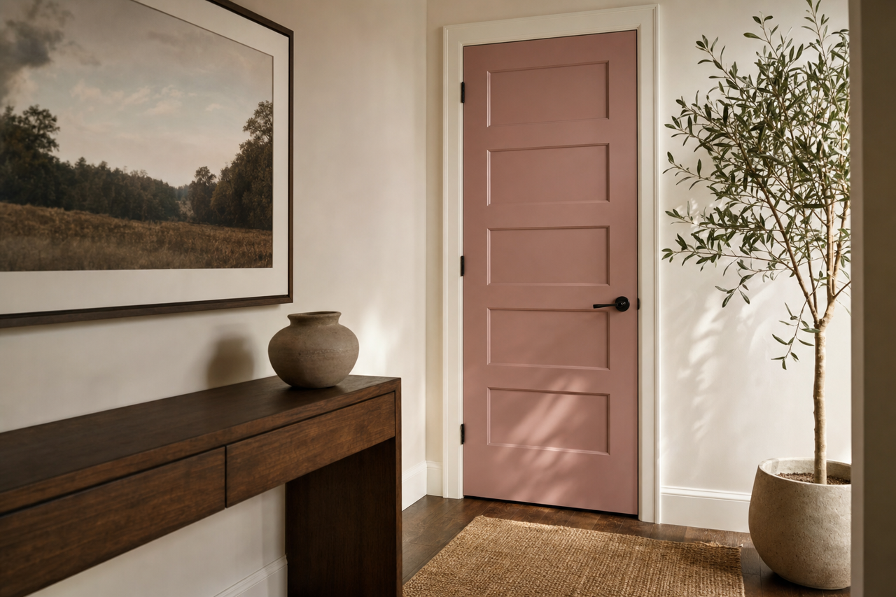 Rosaline Pearl by Sherwin-Williams on interior-doors