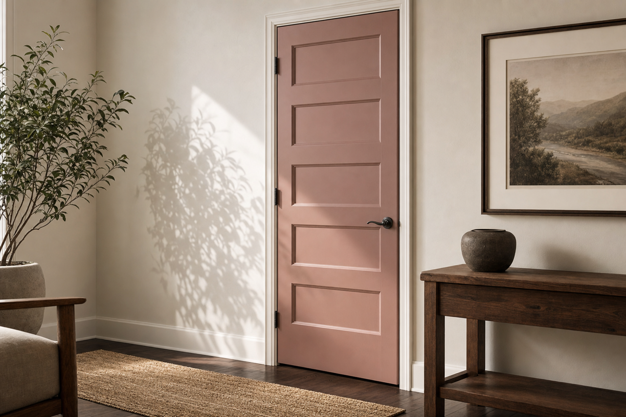 Cocoa Berry by Sherwin-Williams on interior-doors
