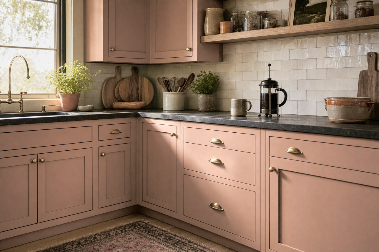 Redend Point by Sherwin-Williams on cabinets