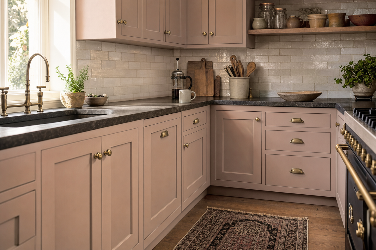 Dusted Truffle by Sherwin-Williams on cabinets
