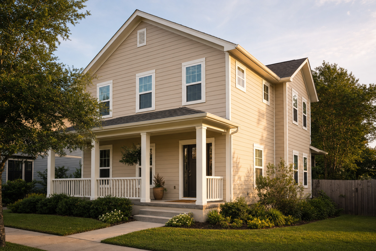 Cool Beige by Sherwin-Williams on exterior
