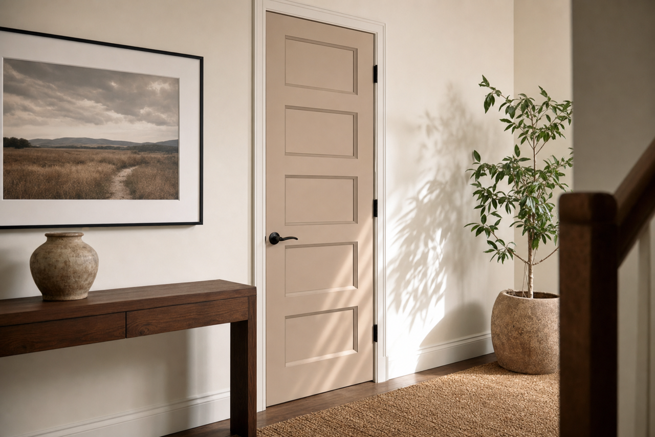 Smoky Beige by Sherwin-Williams on interior-doors