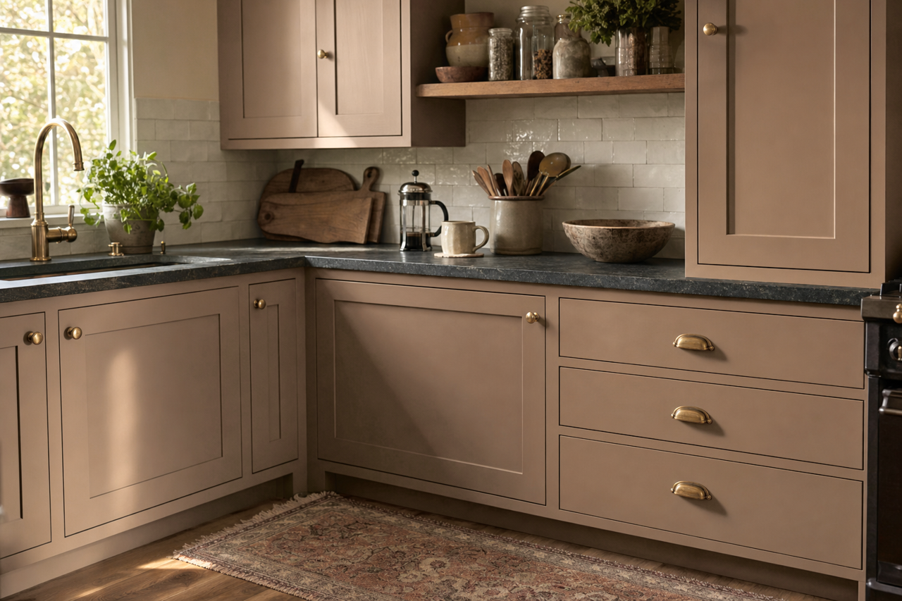 Llama Wool by Sherwin-Williams on cabinets