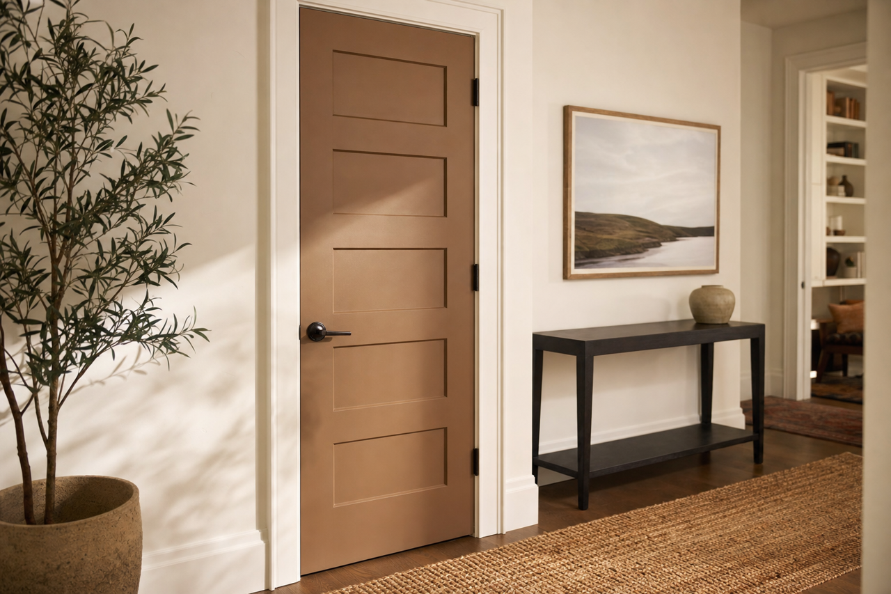 Half‐Caff by Sherwin-Williams on interior-doors