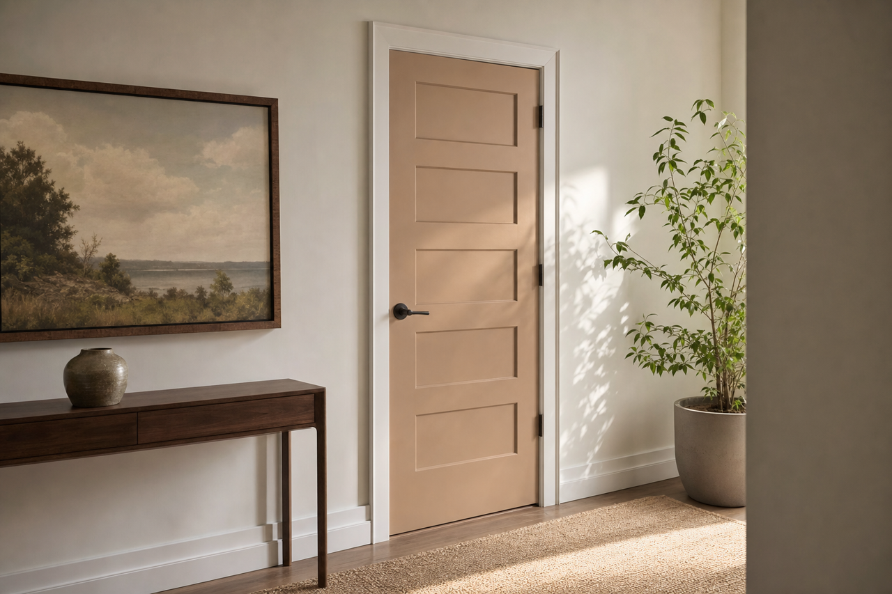 Nearly Brown by Sherwin-Williams on interior-doors