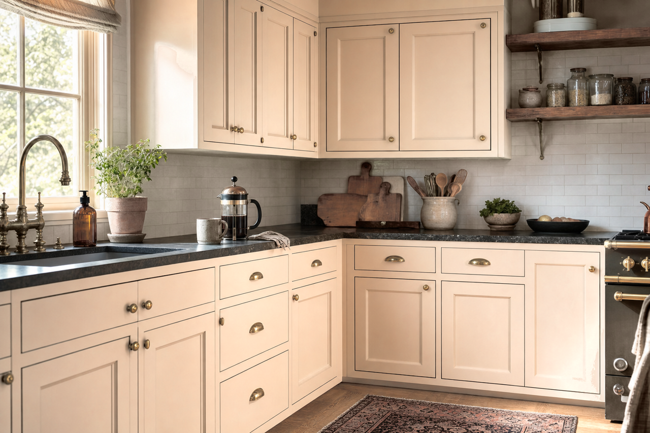 Playa Arenosa by Sherwin-Williams on cabinets