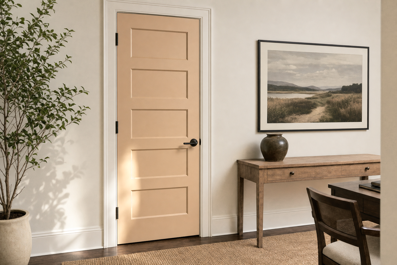 Beige Intenso by Sherwin-Williams on interior-doors