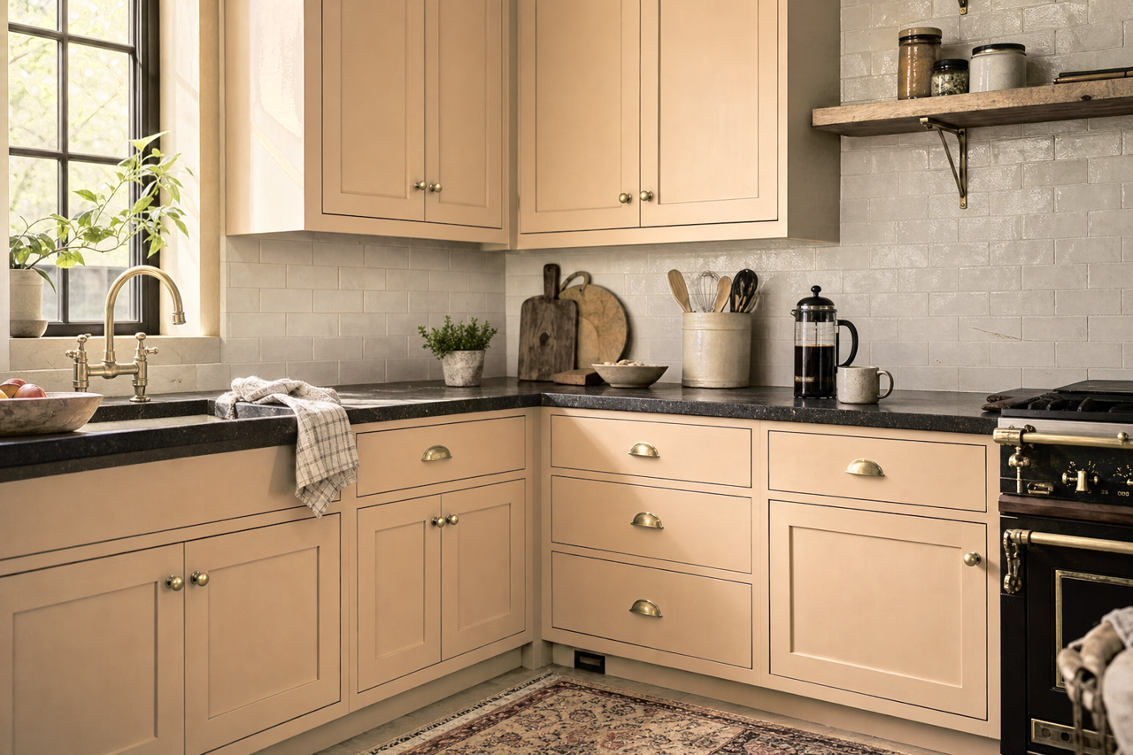 Quinoa by Sherwin-Williams on cabinets