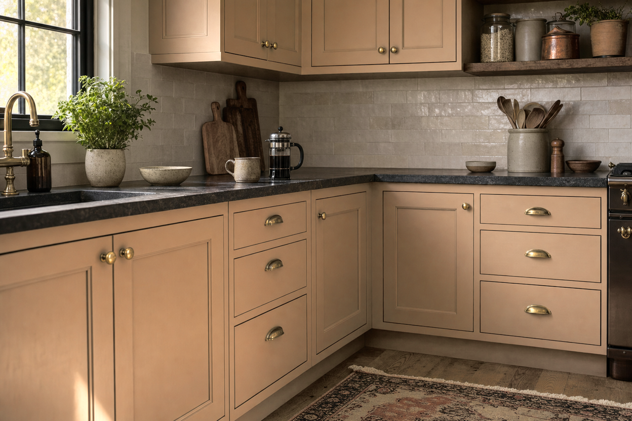 Double Latte by Sherwin-Williams on cabinets