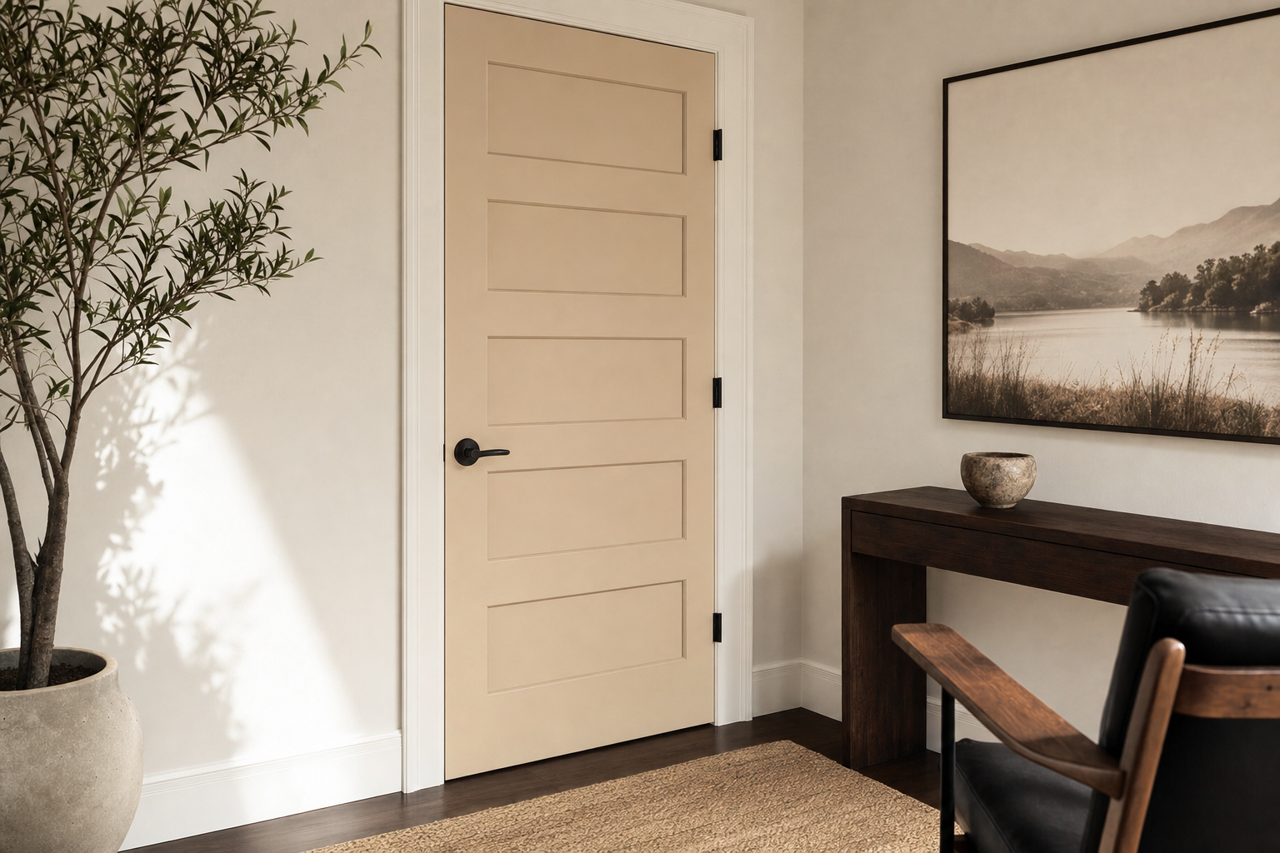 Antler Velvet by Sherwin-Williams on interior-doors