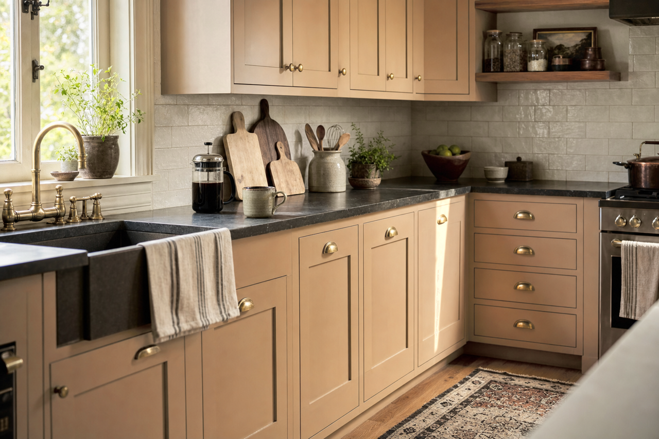 Song Thrush by Sherwin-Williams on cabinets