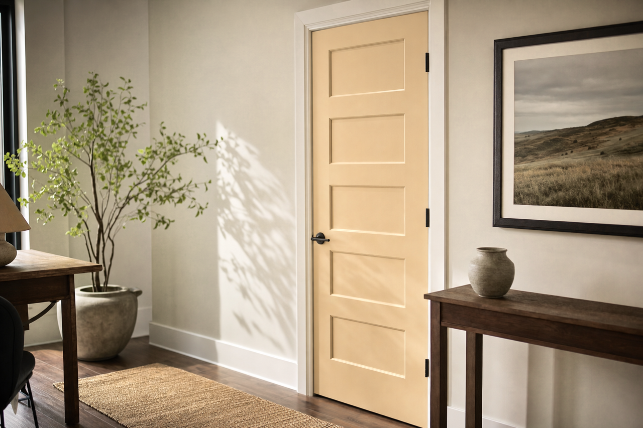 Tumblin' Tumbleweed by Sherwin-Williams on interior-doors
