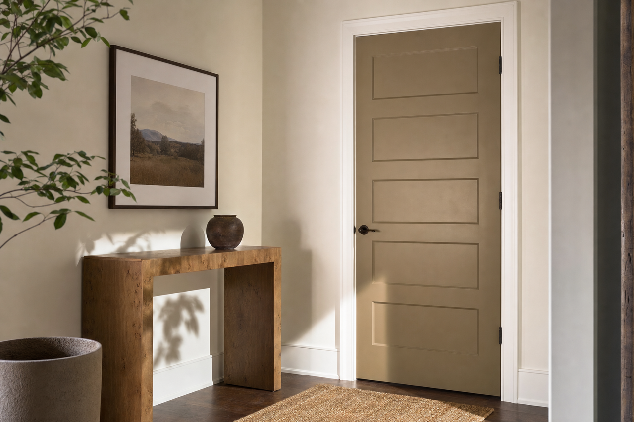 Verde Marrón by Sherwin-Williams on interior-doors